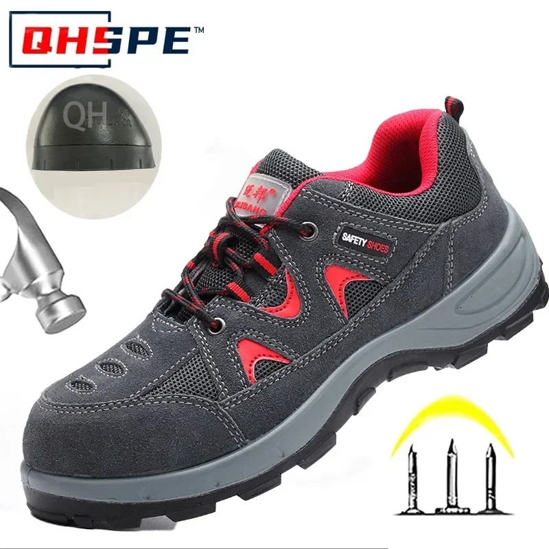 Men Steel Toe Safety Shoes Anti Smash Puncture Proof Slip Resistant Breathable Comfort Work Boots Protective Footwear