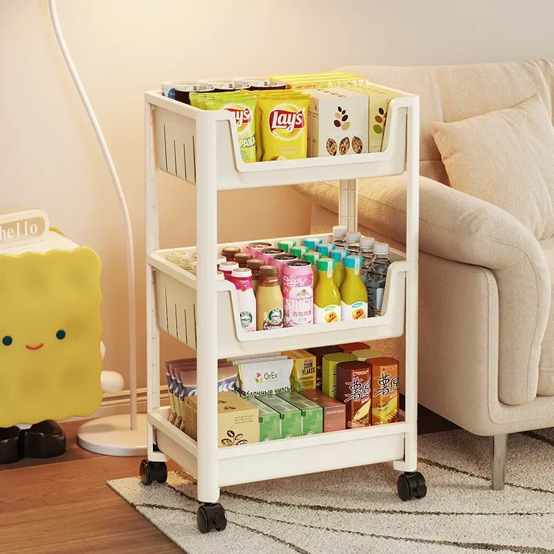 

Полка на тележке, многослойная полка для хранения домашних закусок от пола до потолка в гостиной