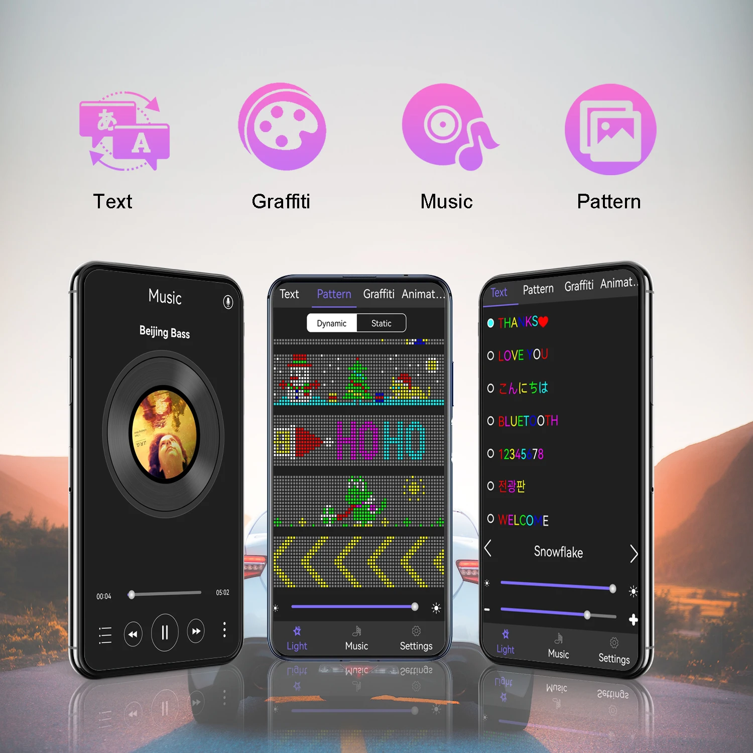 Leadleds-Programável Bluetooth LED Sign Board, RGB flexível, 5V, programável Message Board para carro, loja, hotéis, Festival, casamento Dec