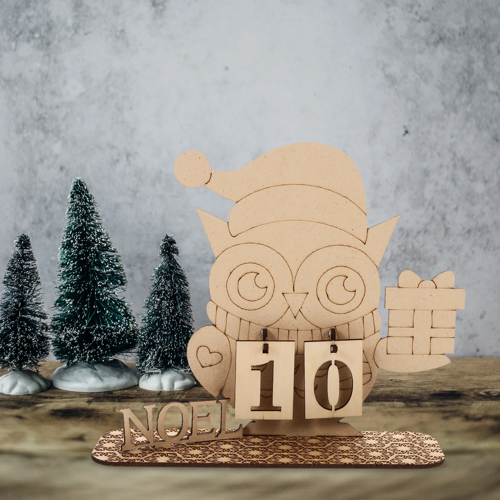 

1Set Christmas Advent Calendar Wooden Decoration Calendar Xmas Supplies Countdown Xmas Decoration Christmas Party Favors