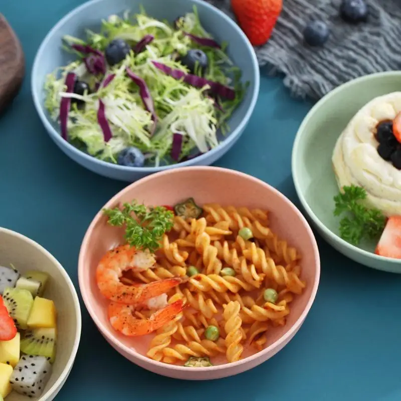 5pcs/set Nordic Wheat Straw Plate Fruit Plate Vegetable Plate Tableware Plate