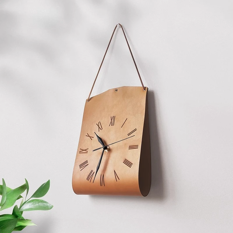 Nordic Handbag Style Wall Clock Modern Art Living Room Bedroom Wall Clock Creative High-end Home Decor Orologio Da Parete FYWC