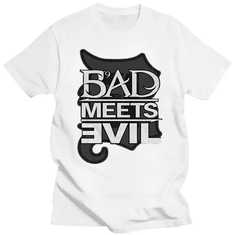 

Mens brand fashion t-shirt Summer T shirts For Men Bad Meets Evil Mens Unisex T-Shirt Logo short sleeve male casual tee-shirt