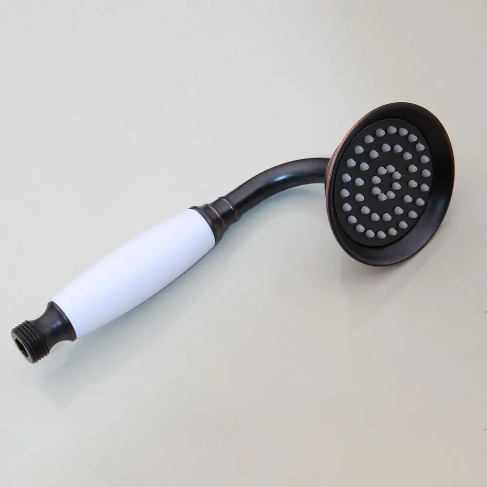 Shower Heads Antique Brass Bathroom Hand Held Shower Sprayer Head Black Gold Chrome Brass&Porcelain Hand Shower Head 6