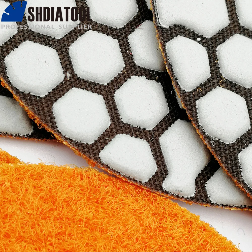 SHDIATOOL 7pcs Dry Diamond Polishing Pads 4inch #200 Diameter 100MM Resin Bond Diamond Flexible Sanding Discs Grinding Disc