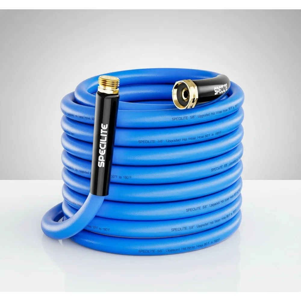 

Heavy Duty Hot/Cold Garden Hose 75ft -50°F to 190°F Flexible Burst 605 PSI Lightweight with Brass Fittings for Outdoor Farm