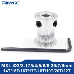 POWGE 14 15 16 17 18 19 20 22 teeth MXL Timing Pulley Bore 3-8mm for belt width 6/10/15mm 12T 14T 15T 16T 17T 18T 19T 20T 22T