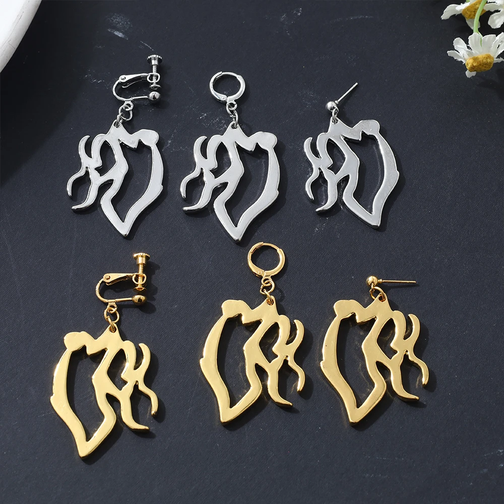 Popular Virtual Group Animation Lumi's Irregular Metal Pendant Earrings Roleplay Props Halloween Costume Accessories
