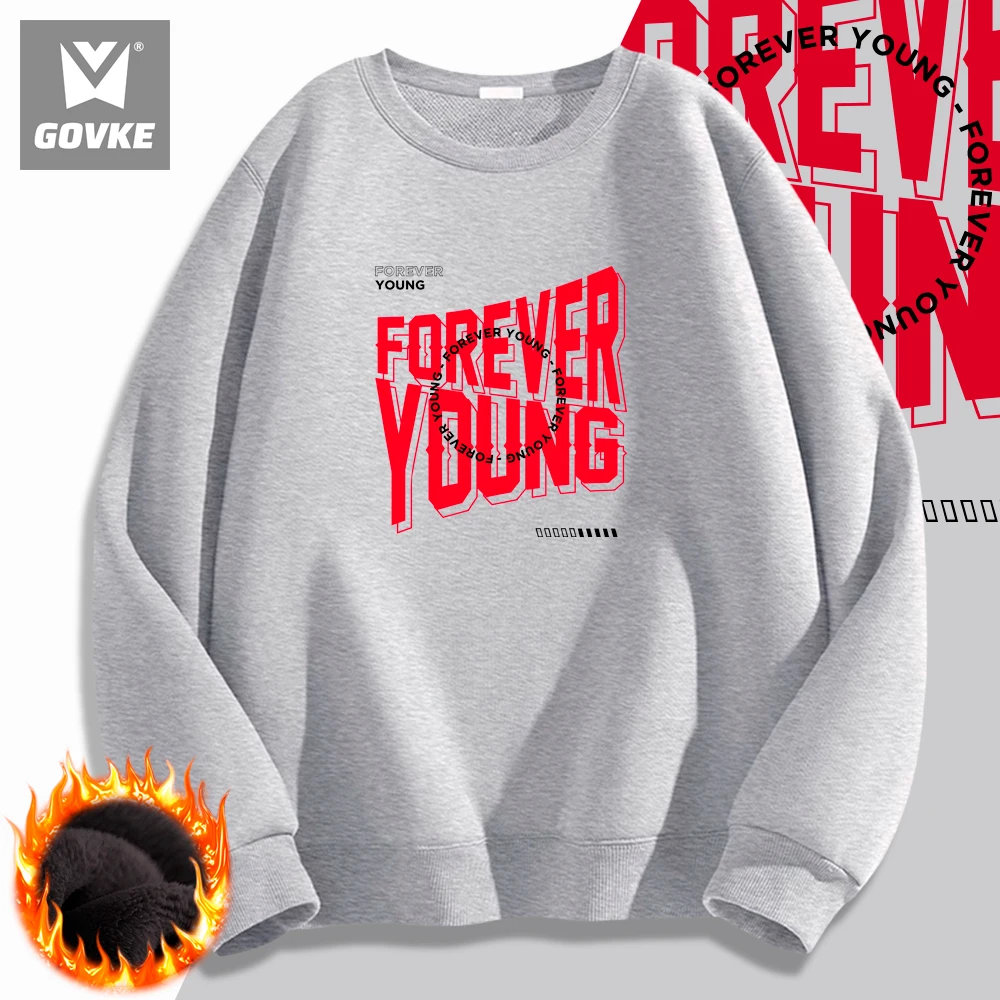 Forever Young Funny Street Printed Sweatshirt American Letter Relaxation Harajuku Style Hoodie Thick Winter Loose Clothes