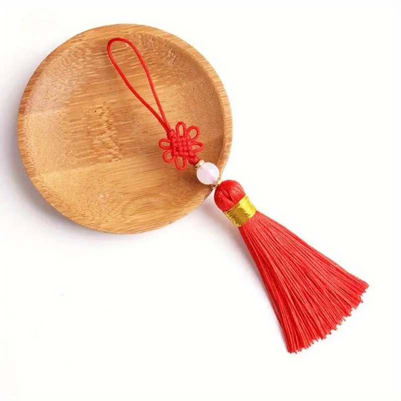 3/6Pcs/Lot Small Chinese Knot Mobile Phone Pendant Bookmark Fringe Antique Clothing Accessories