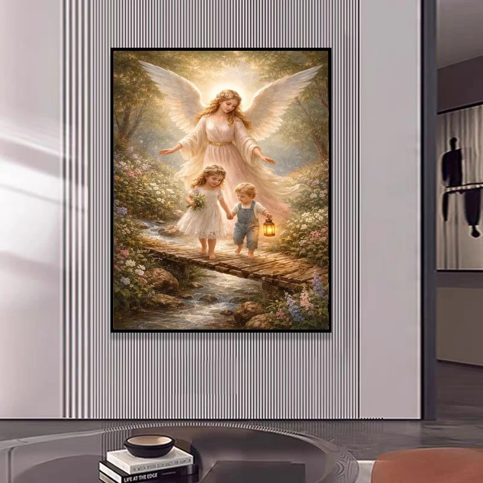 DIY 5D Diamond Painting Kit,Virgin Mary Praying Sacred Portrait Full Diamond Art, Jesus Angel Mosaic Cross Stitch for Home Decor