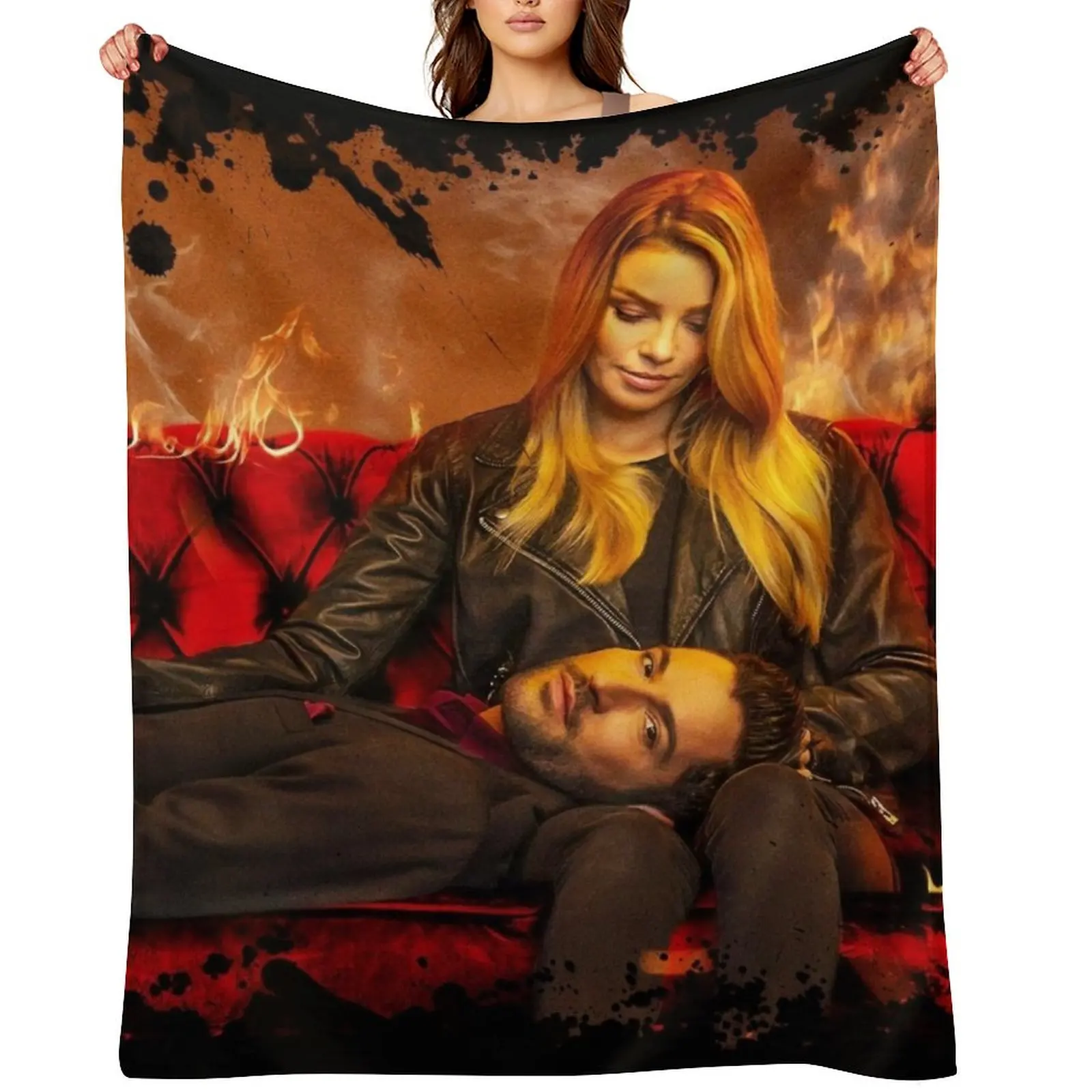 

LUCIFER Throw Blanket manga Hairys Giant Sofa wednesday Blankets