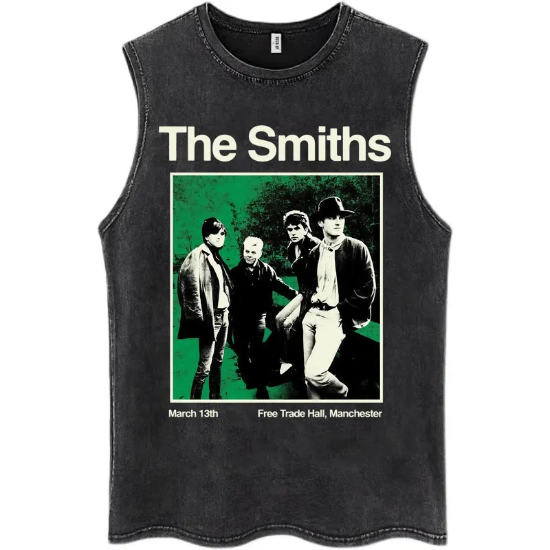 

Washed Rock Band The Smiths Graphic Tank Tops Men Women Fashion Gothic Vintage Sleeveless T Shirt Oversized Cotton Street Vest