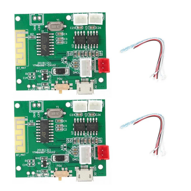 1 Pair Power Amp Module Amplifier Board Stereo Sound Speaker Amp Module For 5.0 3.7‑5V Green