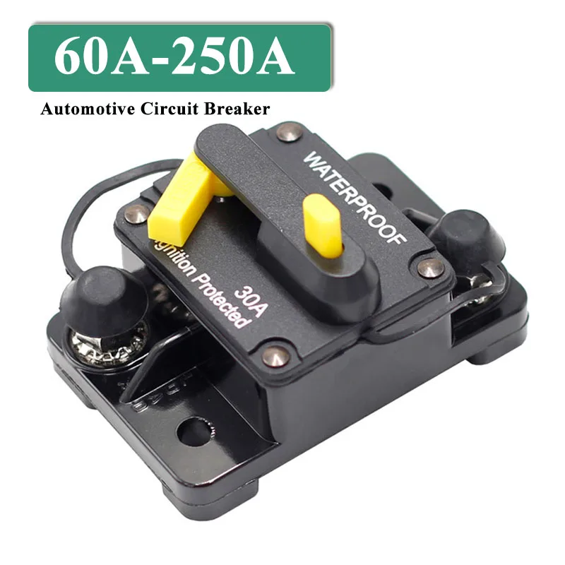 60A-250A Auto Overload Self Recovery Protector  Fuse Reset Protector for 12V-72V Car/RV/boat/yacht/Auto Connectors Waterproof