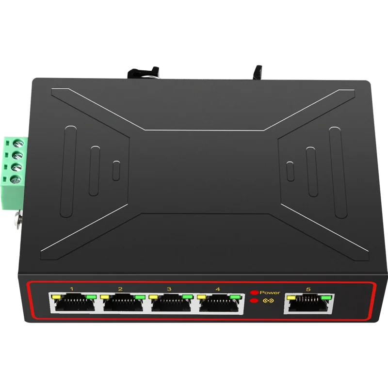 Diewu 5-poorts 10/100/1000 mbps industriële netwerkswitch