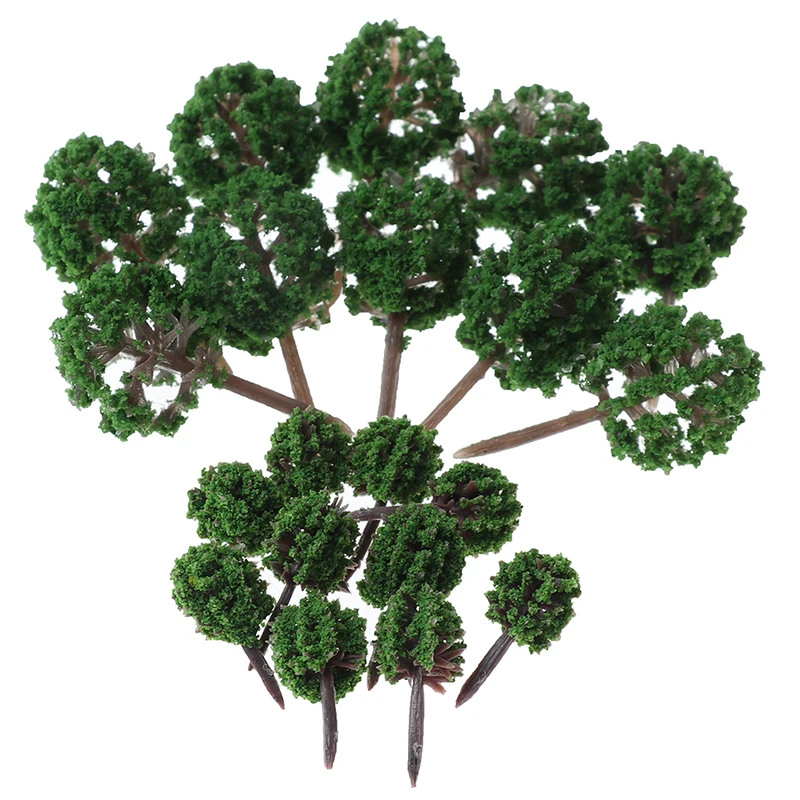 10Pcs Ball-shaped Flower Model Trees Mixed Tree Model Landscape Trees Train Layout Garden Scenery Miniature