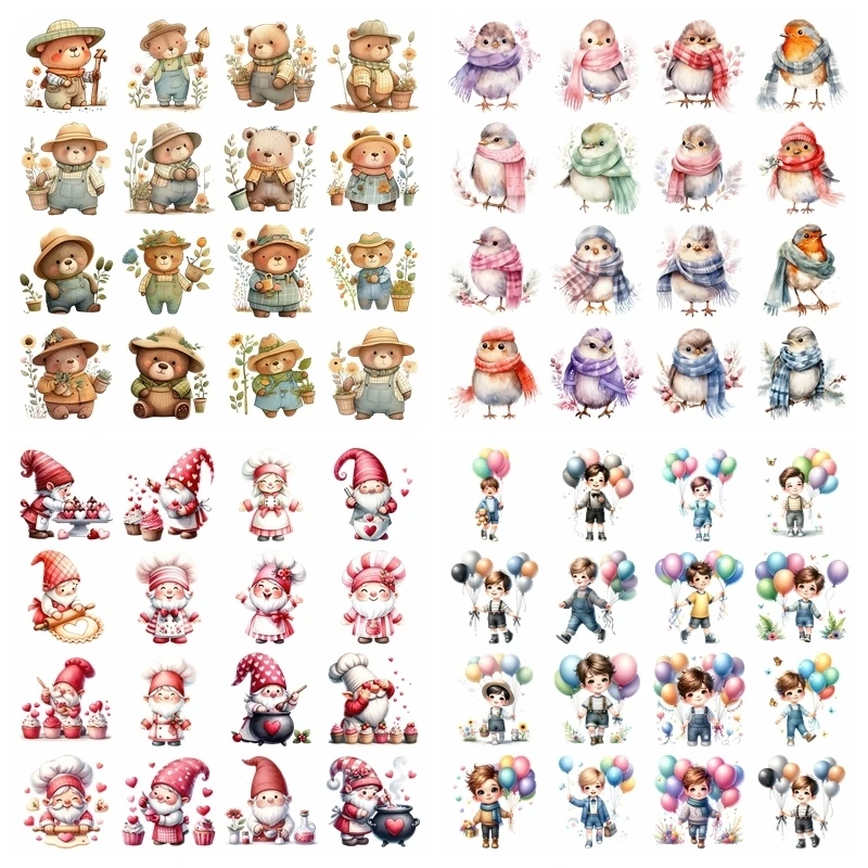 14cm pequeno urso cakeheat transferência carimbo quente impressão de ferro adesivos de vinil camiseta adesivos diy boneca roupas decoração