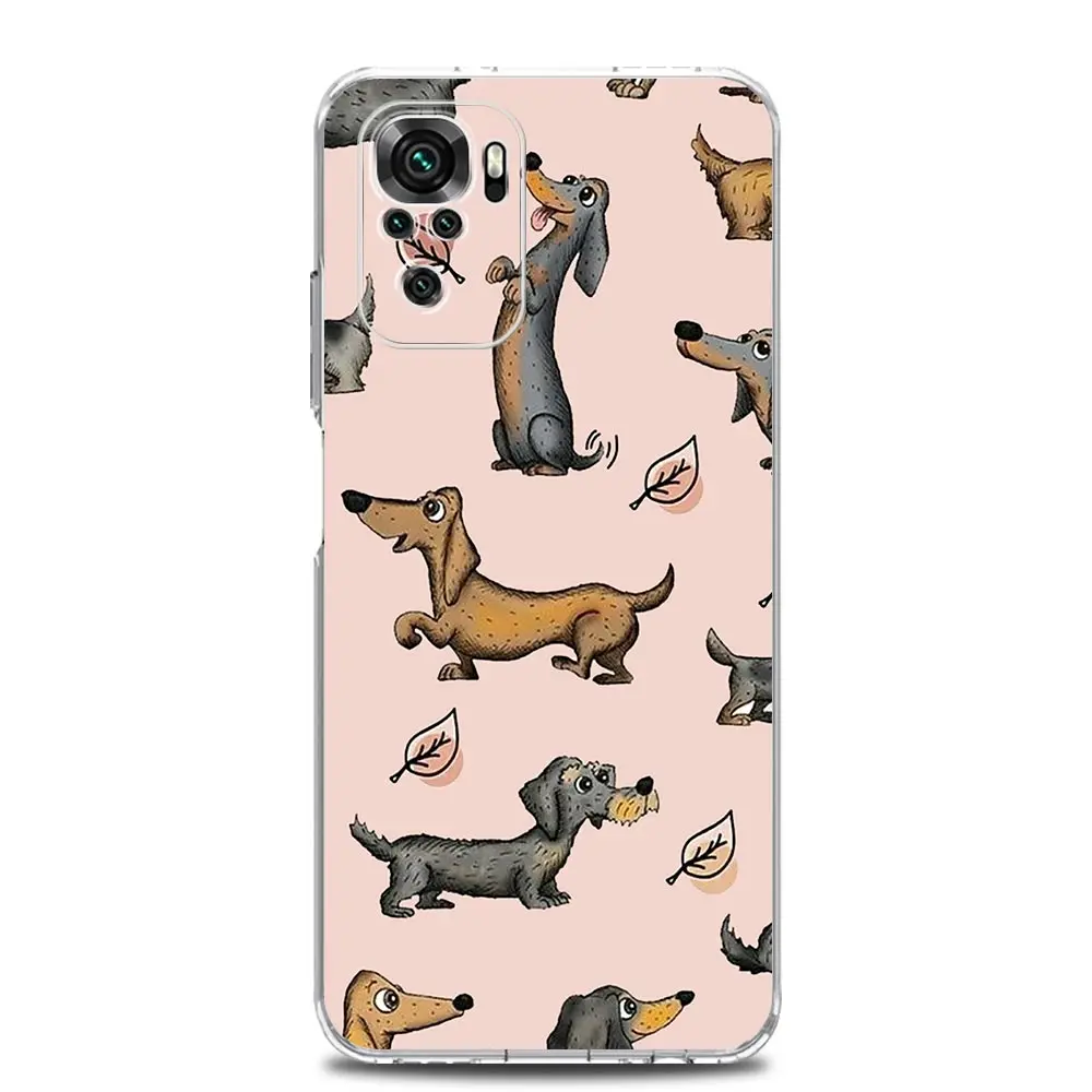 Phone Case For Xiaomi Redmi Note 13 12 5G 9S 9 8 10 11 Pro Plus 4G 9T 13C 12C 10C 9C 9A 7 Clear Cover Dachshund Sausage Dog