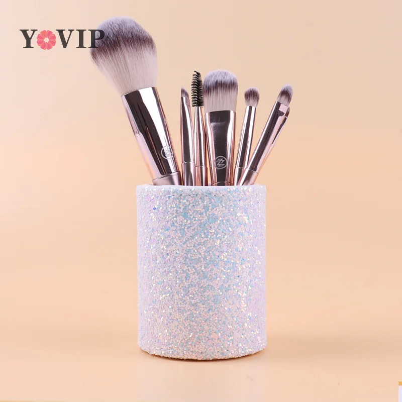 Fashion Women Sparkling  Makeup Brush Bucket Cosmetic Storage Pen Box Pencil Vase Comb Lipstick Brush Container Home Storage Box