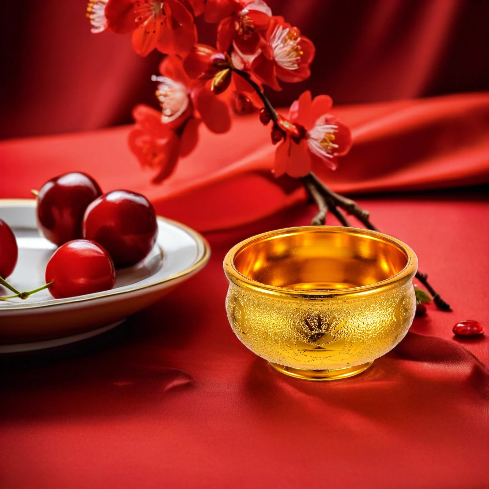

6 Pcs Bowl of Treasure Decors Alter Gather Wealth Drinking Goblets Plastic Offering Chinese Home Products