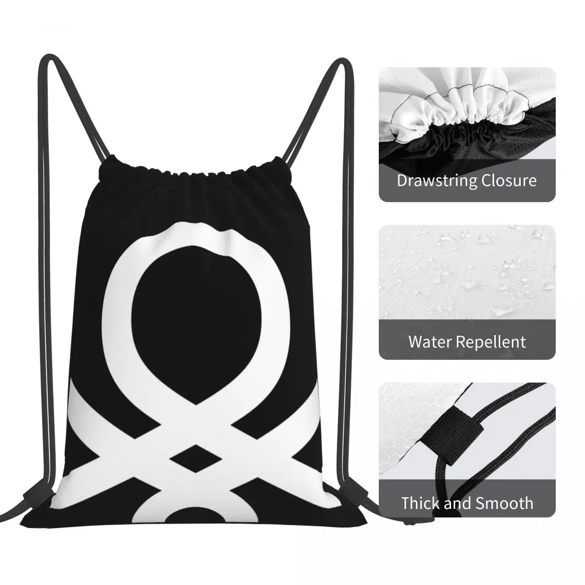 United Colors Benetton 배낭, 캐주얼 휴대용 드로스트링 백, 드로스트링 번들 포켓 보관 가방, 남녀공용 책 가방