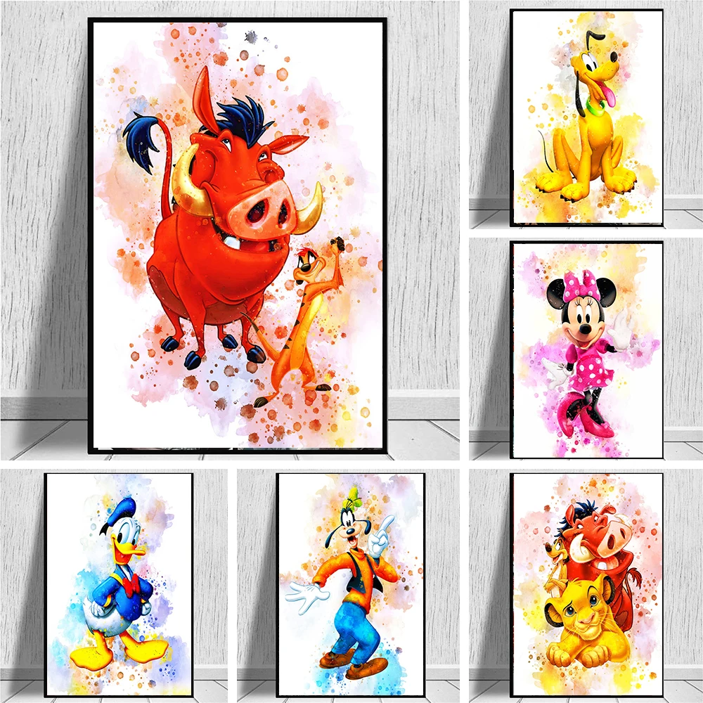 Disney Mickey Mouse and Donald Duck  Digital Oil Painting Character Comic Anime Posters and Prints Wall Art Pictures Home Decor