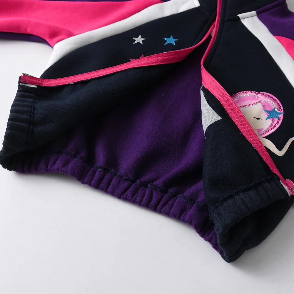 DXTON Winter Baby Girls Outerwear Thick Cardigan Toddler Outwear Coats Mermaid Print Zipper Kids Teens Baseball Jacket Clothing