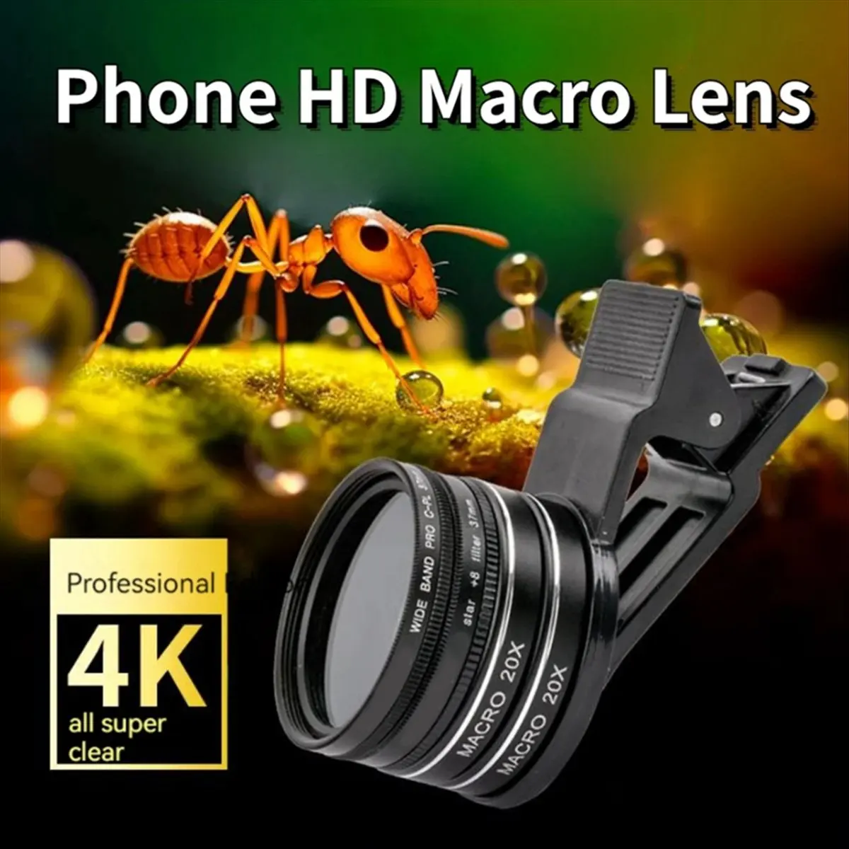【~ New A88T】Professional HD Walking Way Phone Macro Lens 4K 20X 37MM Close-Up Photography Filter for Smartphone Shot