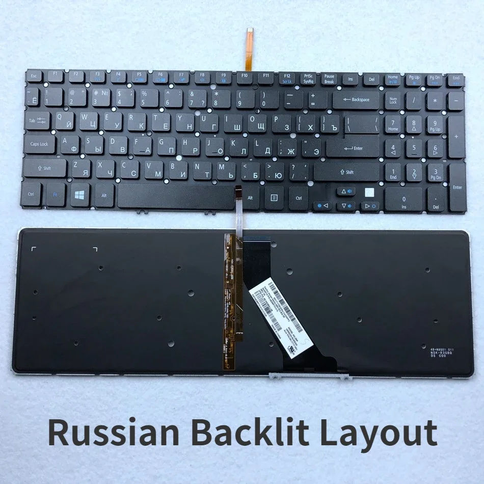 Russian Backlit Keyboard for Aspire Aspire VN7-571 Series VN7-571-72LE VN7-571-74D1 VN7-571G Series VN7-571G-5050 VN7-571G-50VG