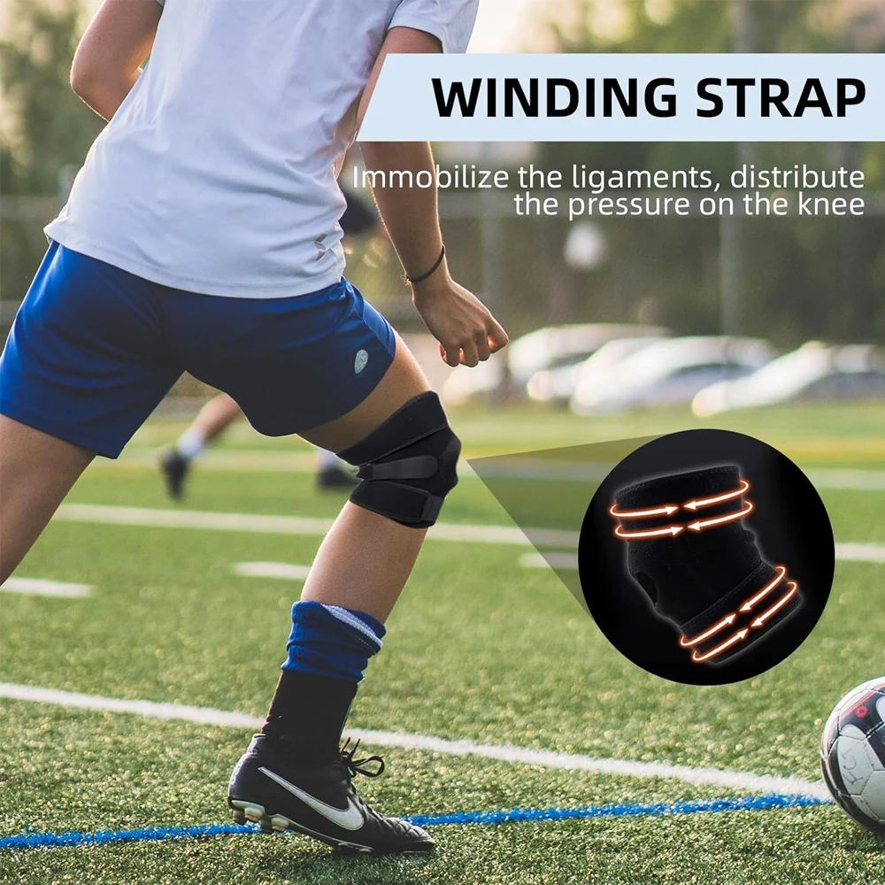 

1Pair Plus Size Meniscus Tear, ACL, Arthritis. Knee Braces with Dual Side Stabilizers & Crossed Compression Straps for Knee Pain