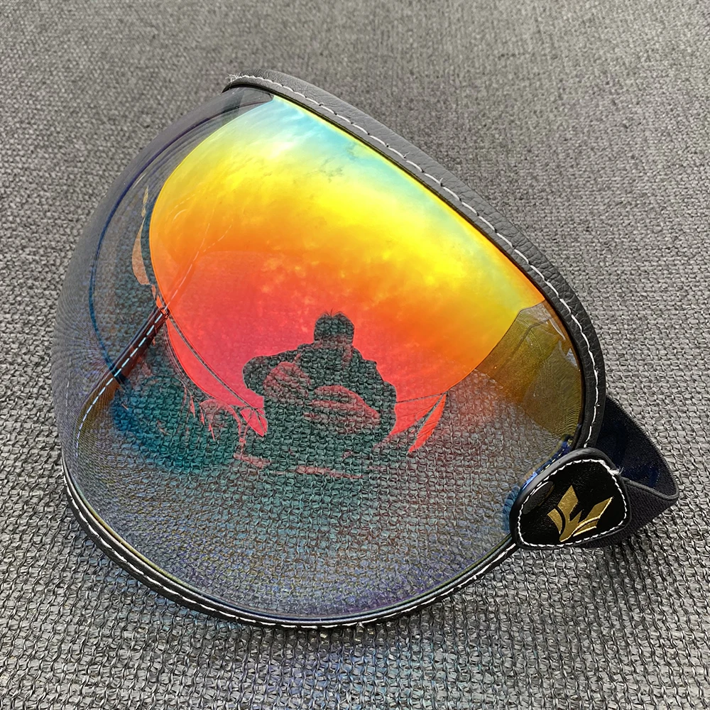 Visor Universal Abierto 3/4 para Casco, Lente Burbuja para Motocicleta, Parabrisas, Lente para Casco, Antiviento, Gafas Vintage para Casco de Moto