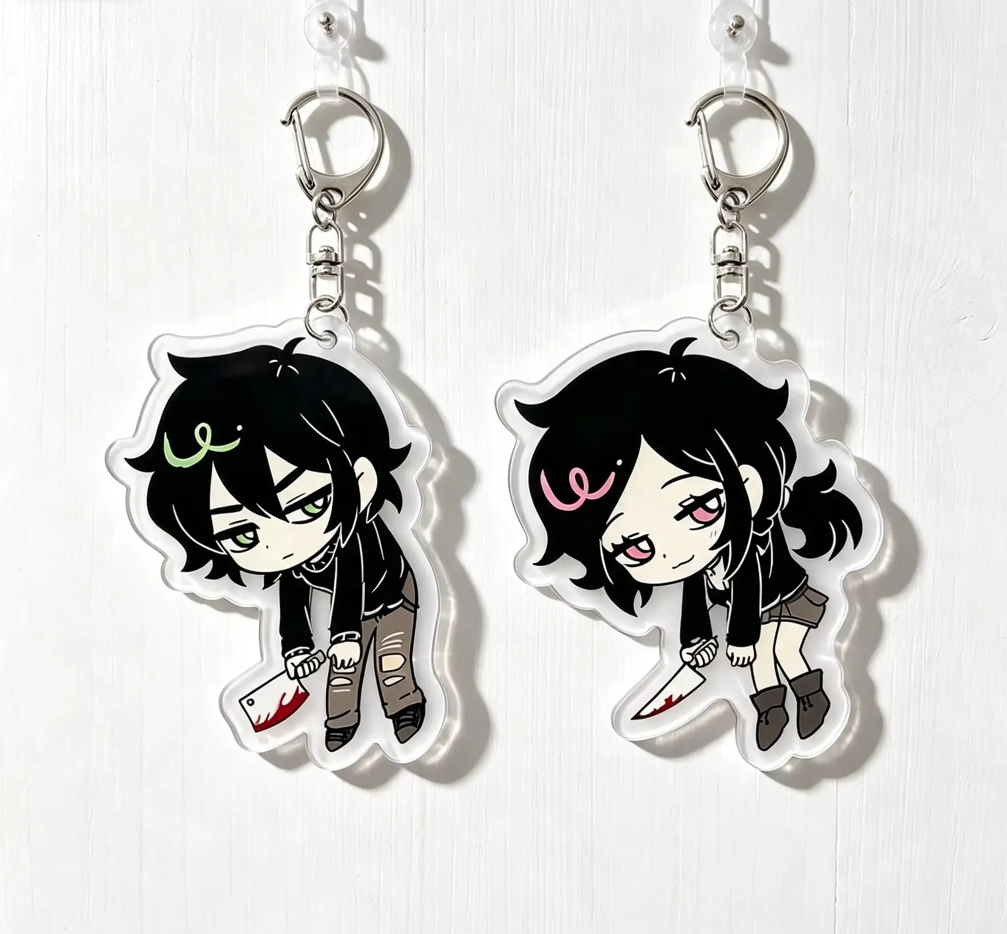 Anime The Coffin of Andy and Leyley Andrew Ashley Q-Style Human-shaped Acrylic Pendant Keychains Bag Decorations