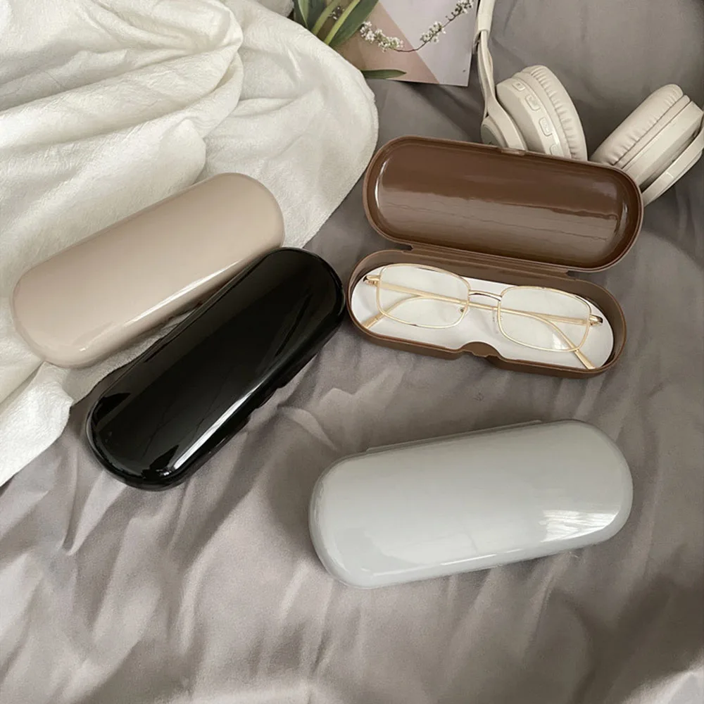 Portable Glasses Case Women Cream Colored Sunglasses Myopia Glasses Storage Box Travel Glasses Protective Organizer Eyeglass Box