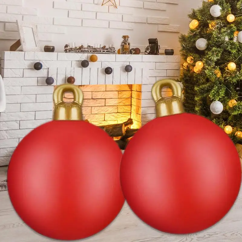 

Large Inflatable Christmas Balls Inflatable 24 Inch Giant Inflatable Ornaments Outdoor Holiday Yard Decoration Blow Up Ball