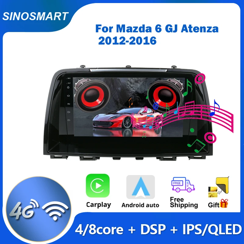 SINOSMART Support Bose Audio Factory OEM Camera/4G LTE for Mazda 6 GJ Atenza 2012-2016 Car Navigation GPS Player 8 Core CPU, DSP