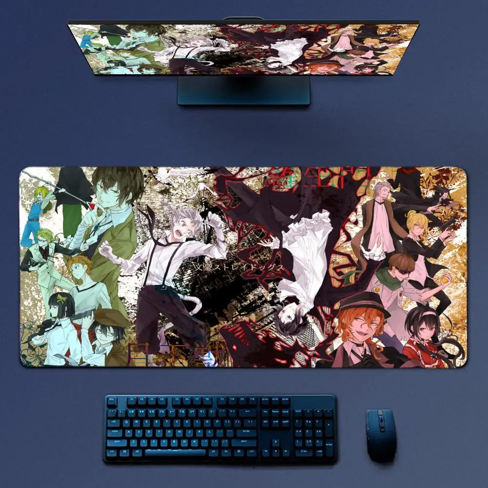 Anime bungou cães vadios mousepad grande jogo mouse pad lockedge engrossado teclado de computador mesa tapete