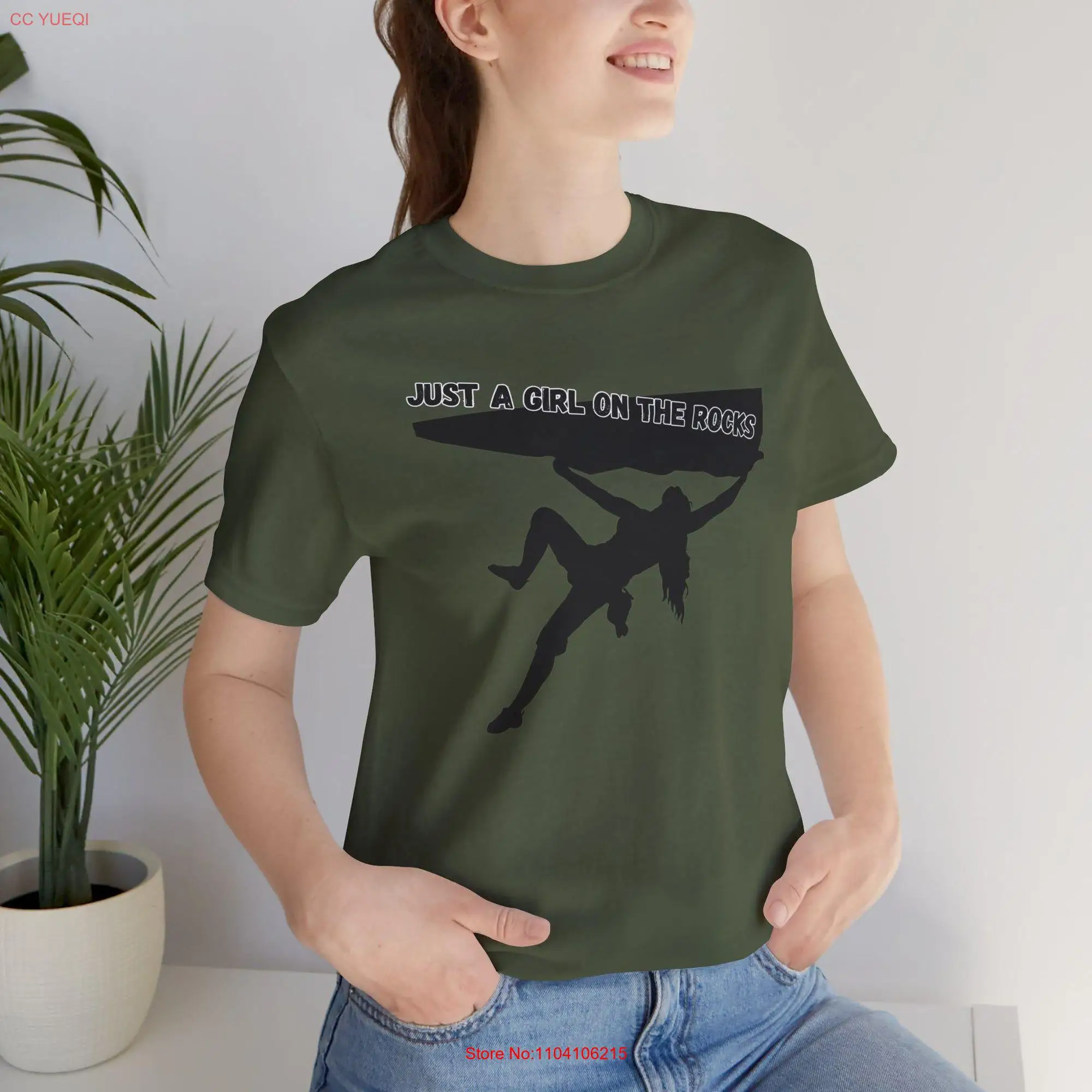 T shirt Girl Rock Climbing Adventure Brave Strong Athletic Woman Successful Mountain Challenging long or short sleeves