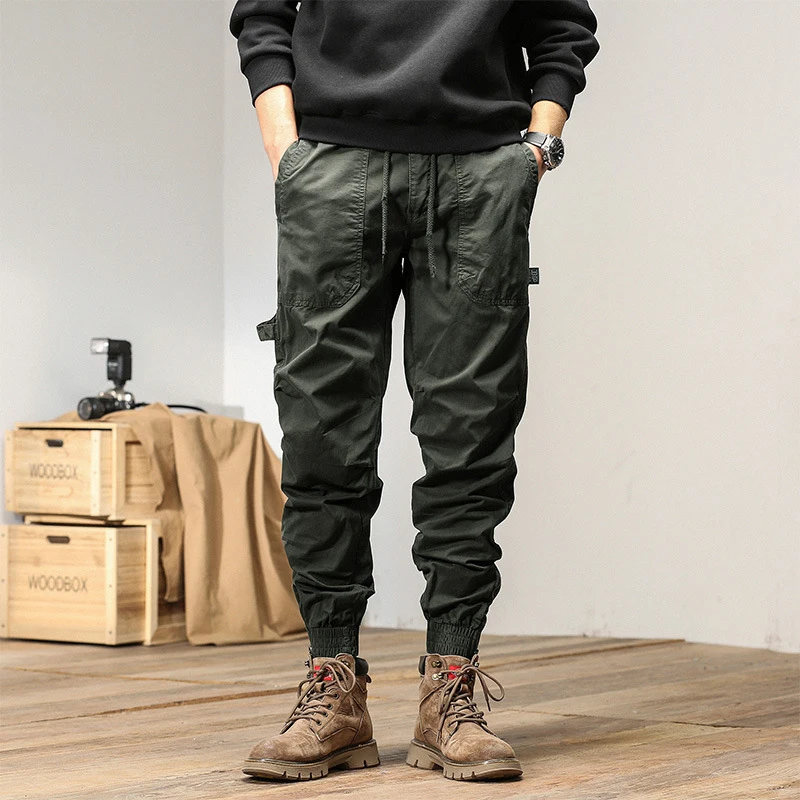 

Men's Loose Thick Drawstring Casual Work Pants Youth Trendy High-End Feel Loose Fit Trousers for Comfortable Wear