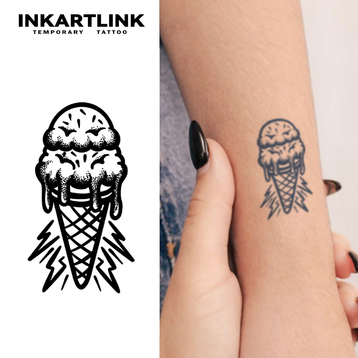 

3 шт., временные тату-наклейки для мороженого, до 15 дней