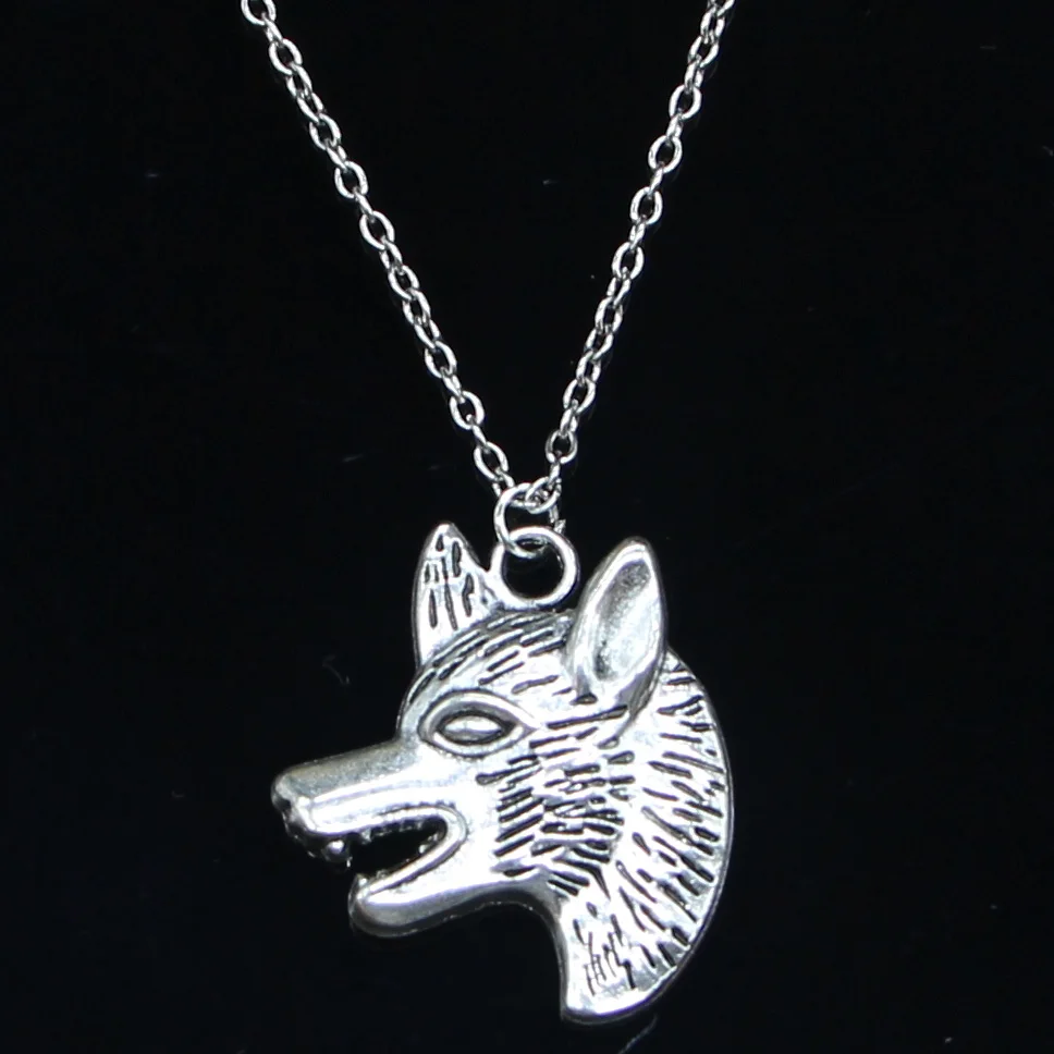 20pcs New Fashion Necklace 35x30mm wolf dog wolfhound Pendants Short Long Women Men Colar Gift Jewelry Choker