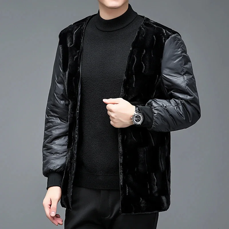 Winter YXL-882 New Thickened Men's Overcome Fox Collar Removable Liner Down Casual Business Cotton Jacket