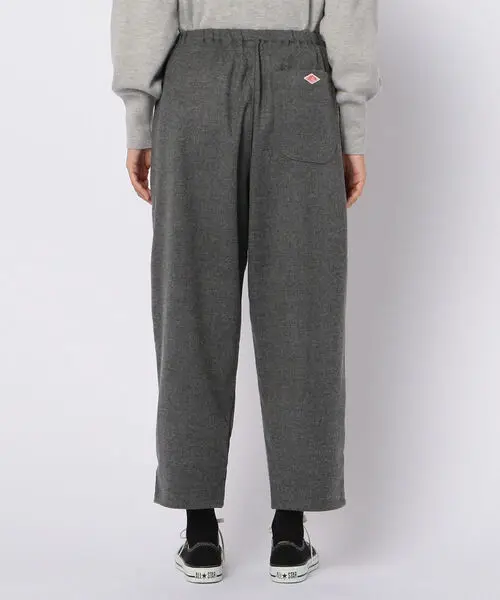 

Autumn Winter Woolen Trousers Elastic Waist Straight Loose ex Color Suit Pants Thi Warm Nine Points Casual Pants
