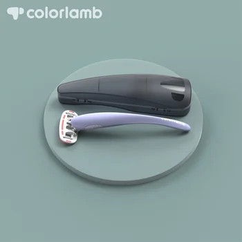 Colorlamb Walvis Vorm Vrouwen Scheermes met 5-laags Huidverzorging Zeepbladen voor Scheren Lichaam Ontharing Tool Veilig Reiniging Scheerapparaat