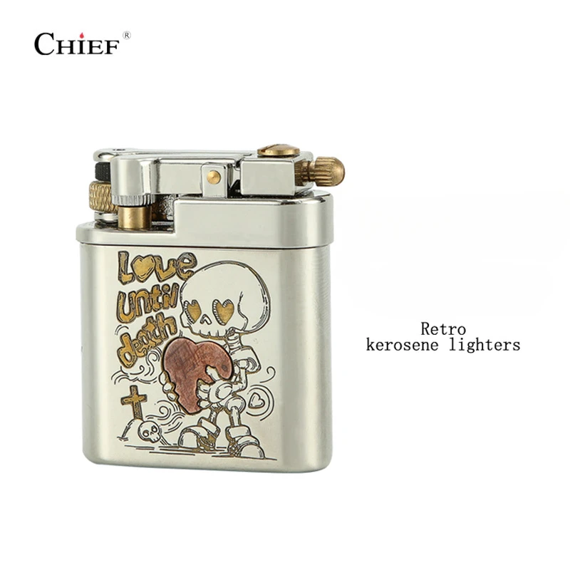 Chief Creative Retro Metal Grinding Wheel Lighter Windproof Kerosene Lighter Cigarette Lighters Gift Gadgets for Men - Image 5
