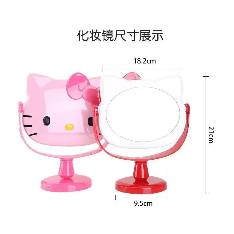 sanrio Hello Kitty Creative Simple Cartoon Anime Character Dressing Mirror Cute Kawaii Simple Desktop Makeup Mirror Wholesale