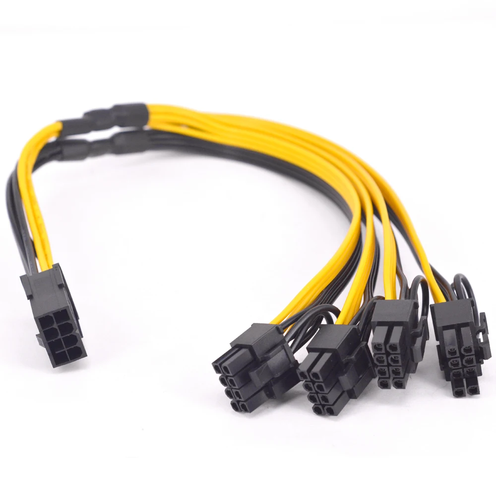 PCI Express 8Pin Female 1 to 4 Male Power supply Cable Y Spiltter PCI-e Graphics Card 8 Pin Port Multiplier for Mining Machine