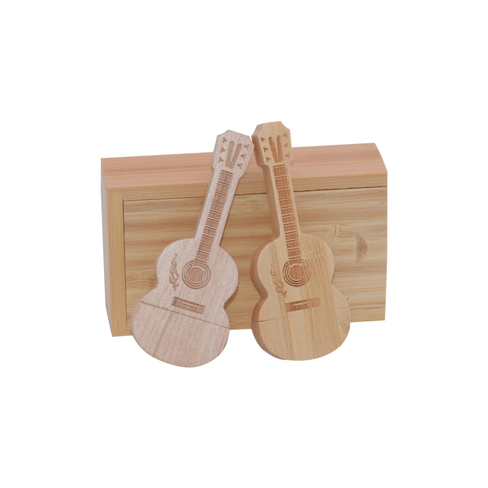 

Pen Drives 64GB Wood Guitar USB Flash Drive 32GB Keychain Gift USB2.0 Memory Stick 16GB Pendrive 8GB U Disk 4GB