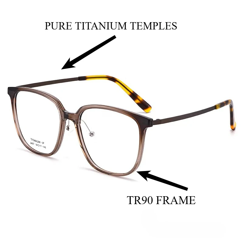 

Titanium Prescription Glasses for Vision Tr90 Frame Pure Titanium Temples Progressive Multifocal Reading Glasses Near and Far