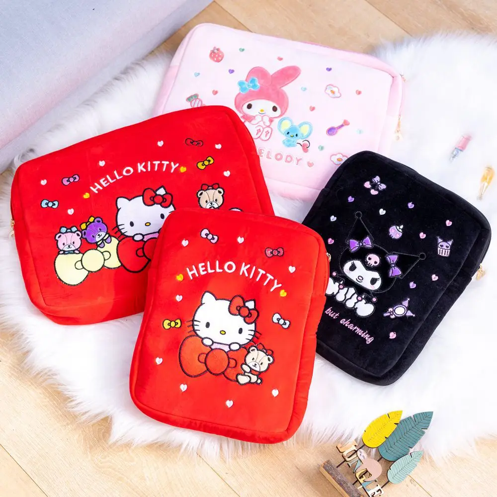 

Sanrioed Anime Hellokittys My Melody Cute Cartoon Tablet Bag Woman Creative Ipad Storage Bag New Multi-Functional Laptop Case